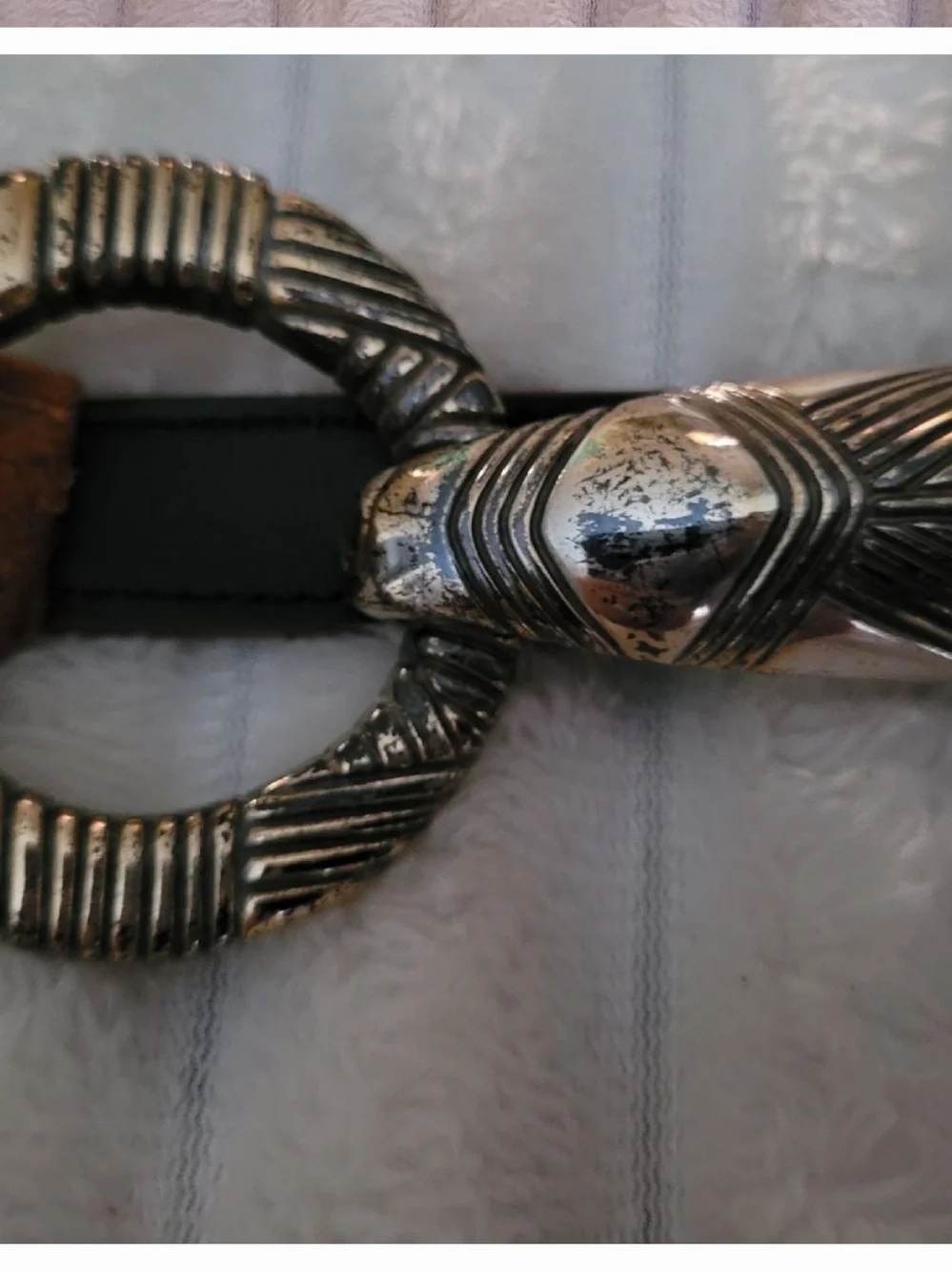 Silver-Tone Decorative Women's Belt Buckle